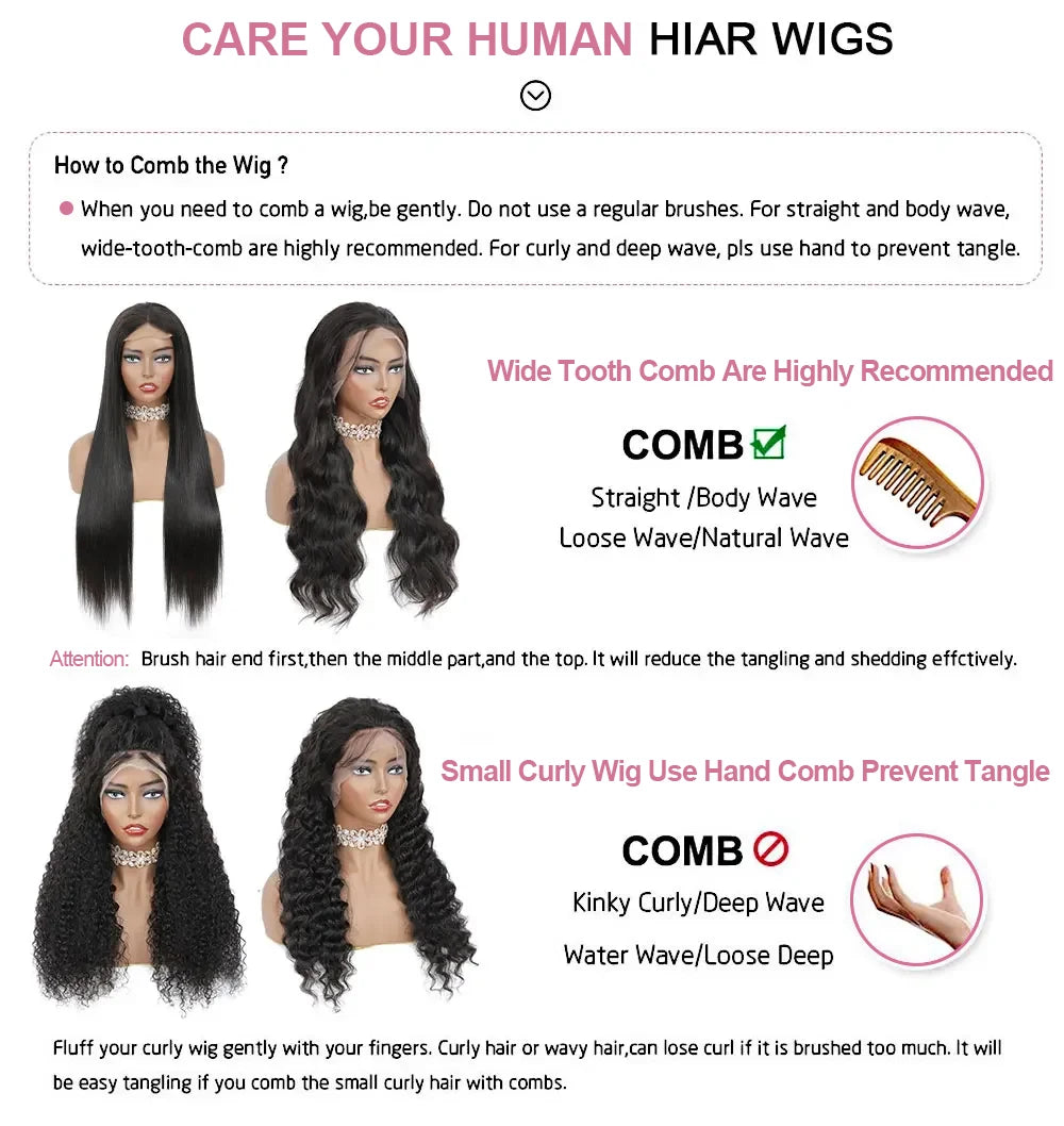 Straight Glueless 13x4 Lace Front Wigs Pre Cut Lace Human Hair Wigs Ready To Wear 7x5 Preplucked Hairline 250 Density For Women