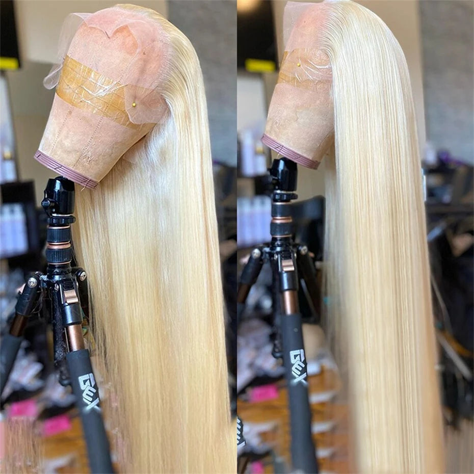 Short Bone Straight Pink Lace Front Wig Transparent 13x6 Brazilian 313 Blonde Lace Frontal Wigs for Women