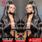 Body Wave 13x4 HD Transparent Lace Frontal Wigs Human Hair 30 Inch Brazilian Wavy Lace Front Bleached Wigs Human Hair For Women