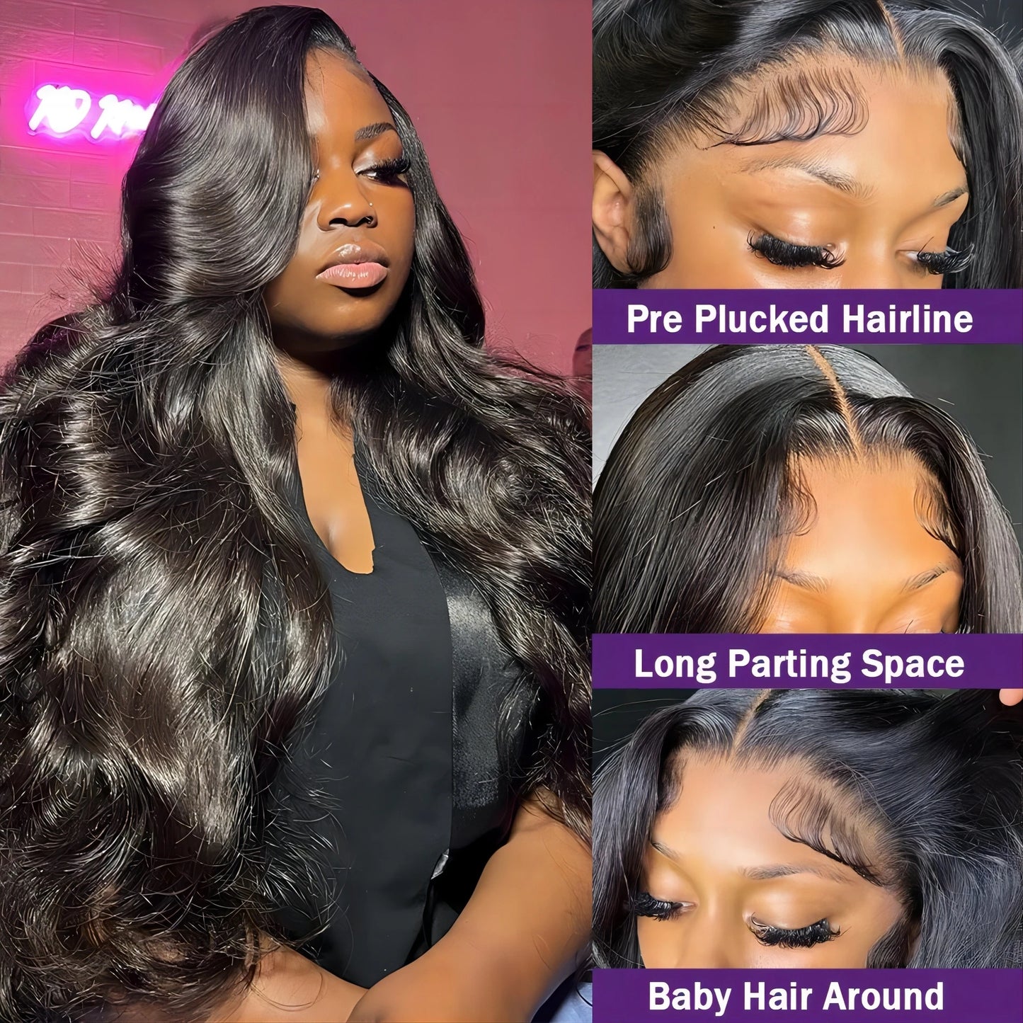 Body Wave 13x4 HD Transparent Lace Frontal Wigs Human Hair 30 Inch Brazilian Wavy Lace Front Bleached Wigs Human Hair For Women