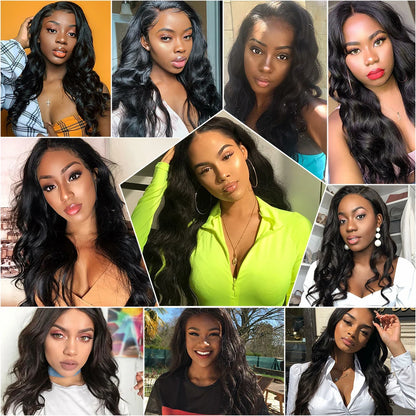 Body Wave 13x4 HD Transparent Lace Frontal Wigs Human Hair 30 Inch Brazilian Wavy Lace Front Bleached Wigs Human Hair For Women