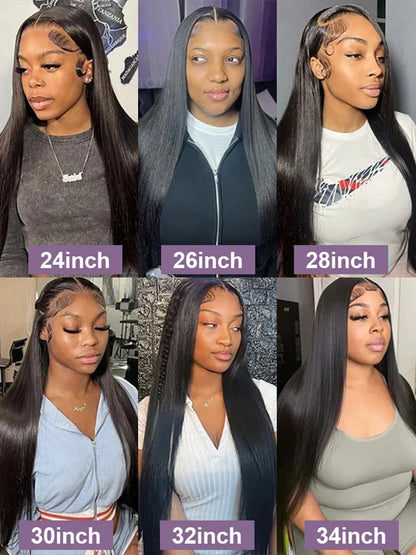 Straight Glueless 13x4 Lace Front Wigs Pre Cut Lace Human Hair Wigs Ready To Wear 7x5 Preplucked Hairline 250 Density For Women